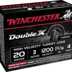 Winchester Ammo STH2034 Double X High Velocity Turkey 20 Gauge 3" 1 5/16 oz 4 Shot 10 Per Box/10 Case