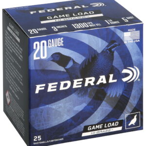 Federal H2585 Game-Shok High Brass 20Gauge 3" 1 1/4oz 5Shot 25 Per Box/10 Case