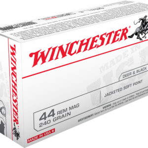 Winchester Ammo Q4240 USA 44 Rem Mag 240 gr Jacketed Soft Point 50 Per Box/10 Case