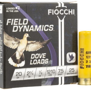 Fiocchi 20GT75 Field Dynamics Dove & Quail 20Gauge 2.75" 7/8oz 7.5Shot 25 Per Box/10 Case