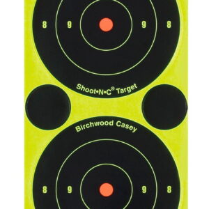 Birchwood Casey 34375 Shoot-N-C Reactive Target Self-Adhesive Paper Air/Rimfire Rifle Black/Yellow 3" Bullseye Includes Pasters 240 Targets