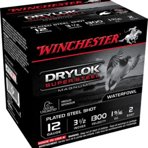 Winchester Ammo XSM12L2 Drylok Super Steel Magnum 12 Gauge 3.50" 1 9/16 oz 2 Shot 25 Per Box/10 Case