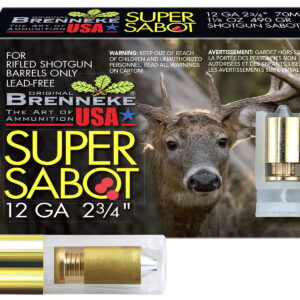 Brenneke SL122SUS SuperSabot 12Gauge 2.75" 1 1/8oz Sabot Slug Shot 5 Per Box/50 Case