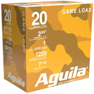 Aguila 1CHB2007 Birdshot High Velocity 20Gauge 2.75" 1oz 7.5Shot 25 Per Box/10 Case