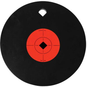 Birchwood Casey 47603 World of Targets Single Hole 8" Pistol/Rifle Black/Orange AR500 Steel Circle With Crosshair & Diamond 0.38" Thick Hanging