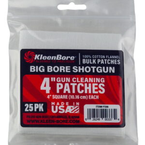 KleenBore P206 Super Shooter Big Bore Shotgun/ 37/40mm Launcher 4" 100% Cotton Flannel 25 Per Pack
