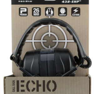 Radians CSE20BX Tactical 432EHP Electronic Muff Polymer 26 dB Over the Head Black Adult 1 Pair