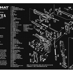 TekMat TEKR17BER92 Beretta 92 Cleaning Mat Beretta 92 Parts Diagram 11" x 17"