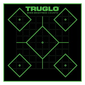 TruGlo TGTG14A25BB Tru-See Diamond Target Black/Green Self-Adhesive Heavy Paper Universal Fluorescent Green 25 Pack