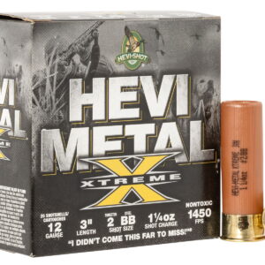 HEVI-Shot HS38188 HEVI-Metal Extreme 12 Gauge 3" 1 1/4 oz Steel/ Tungsten 2/BB Shot 25 Per Box/10 Case