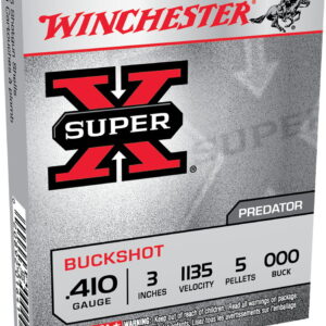 Winchester Ammo XB413 Super X 410 Gauge 3" 5 Pellets 000 Buck Shot 5 Per Box/50 Case