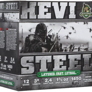 HEVI-Shot HS60024 HEVI-Steel Waterfowl 12Gauge 3" 1 3/8oz 2/4Shot 25 Per Box/10 Case
