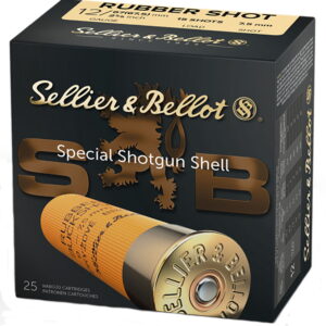 Sellier & Bellot SB12RSA Shotgun 12 Gauge 2.75" 2 11/16 oz 15 Rubber Pellets Shot 25 Per Box/10 Case