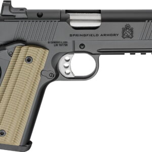 Springfield Armory PO9227AOS 1911 Operator 9mm 9+1 4.25" Black Cerakote Optic Ready Carbon Steel Slide VZ G10 Grip
