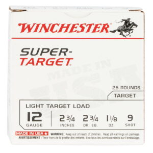 Winchester Ammo TRGT129 Super-Target Light Target 12 Gauge 2.75" 1 1/8 oz 9 Shot 25 Per Box/10 Case