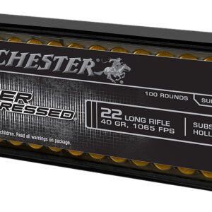 Winchester Ammo SUP22LRHP Super Suppressed 22 LR 40 gr Lead Hollow Point 100 Per Box/20 Case