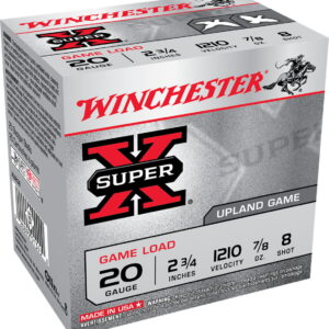 Winchester Ammo XU208 Super X Game Load 20 Gauge 2.75" 7/8 oz 8 Shot 25 Per Box/10 Case