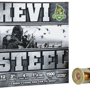 HEVI-Shot HS60004 HEVI-Steel 12 Gauge 3" 1 1/4 oz 4 Shot 25 Per Box/10 Case