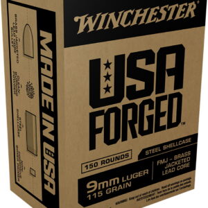 Winchester Ammo WIN9S USA Forged 9mm Luger 115 gr Full Metal Jacket 150 Per Box/5 Case