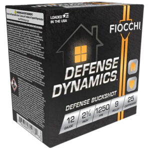 Fiocchi 12EX9P Defense Dynamics Defense Buckshot 12Gauge 2.75" 25 Per Box/10 Case