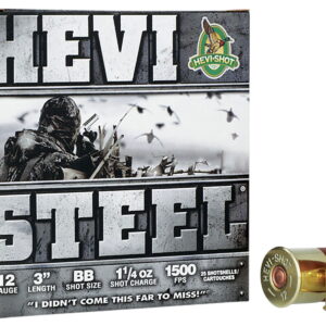 HEVI-Shot HS60088 HEVI-Steel 12 Gauge 3" 1 1/4 oz BB Shot 25 Per Box/10 Case