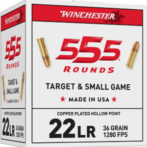 Winchester Ammo 22LR555HP USA 22 LR 36 gr Copper Plated Hollow Point 555 Per Box/10 Case *Bulk