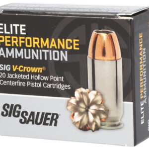 Sig Sauer E40SW120 Elite Performance 40 S&W 165 gr V Crown Jacketed Hollow Point 20 Per Box/10 Case