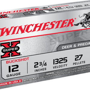 Winchester Ammo XB124 Super X 12 Gauge 2.75" 27 Pellets 4 Buck Shot 5 Bx/ 50 Case