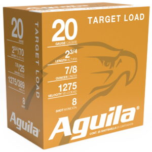 Aguila 1CHB2038 Target Load Competition 20Gauge 2.75" 7/8oz 8Shot 25 Per Box/10 Case
