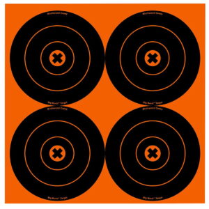 Birchwood Casey 36612 Big Burst Revealing Target Self-Adhesive Paper Black/Orange 6" Bullseye 12 PK