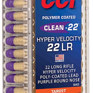 CCI 954CC Clean-22 Hyper Velocity 22LR 31gr LN Purple 50 Per Box/100 Case