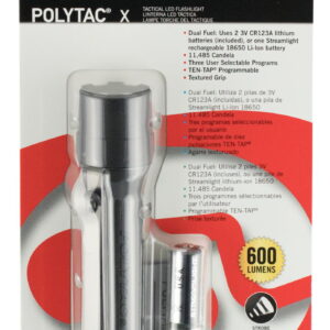 Streamlight 88600 PolyTac X Flashlight Black 35/260/600 Lumens White LED