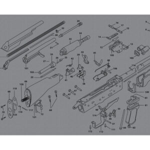 TekMat TEKR36AK47GY AK-47 Cleaning Mat AK-47 Parts Diagram 12" x 36"