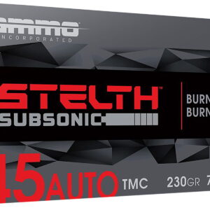 Ammo Inc 45230TMCSTL stelTH 45ACP 230gr Total Metal Case 50 Per Box/20 Case